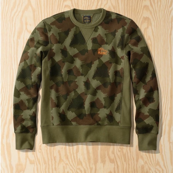 Rare! NWT L.L. Bean Todd Snyder Maine state-camouflage crew neck sweatshirt